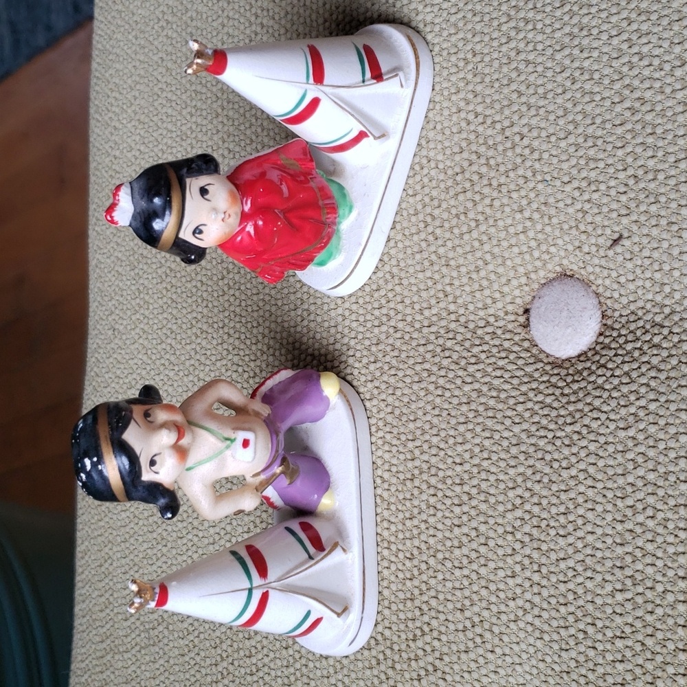 S&P Rare Native American boy and girl   Victorian Ceramics. Vintage